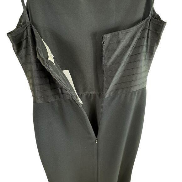 Badgley Mischka Vintage Black Spaghetti Strap Long Fitted Lined Dress Gala Sz 8 - Picture 3 of 6